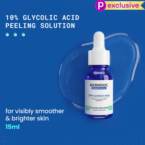 Buy DermDoc by Purplle 10% Glycolic Acid Peeling Solution (15 ml) | aha bha peel | chemical peeling | pore cleansing | fragrance free serum-Purplle