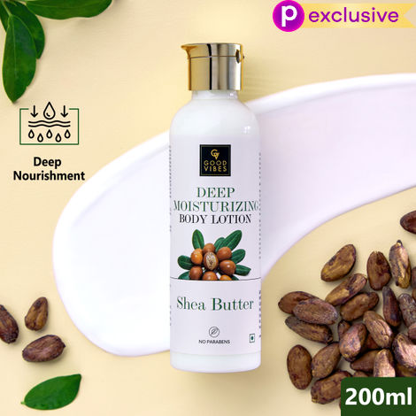Buy Good Vibes Shea Butter Deep Moisturizing Body Lotion |Hydrating, Moisturizing | No Parabens, No Sulphates, No Animal Testing (200 ml)-Purplle