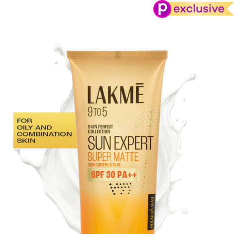 Buy Lakme Sun Expert Super Matte Lotion Sunscreen SPF 30 PA++ with Niacinamide & Vit E | Broad spectrum UVA/B protection | Blue light protection | No White Cast | for all dry, normal skin| 50 ml-Purplle