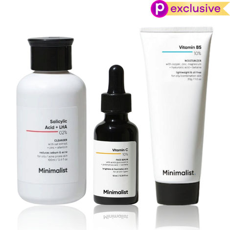 Buy Minimalist Skin Brightening CSM Mini Kit  : (Cleanser 100 ml) + Vitamin C Serum (10 ml) + Moisturizer (30gm)-Purplle