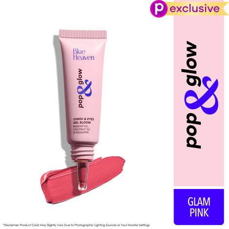 Buy Blue Heaven Pop & Glow Eye & Cheek tint blusher for face makeup, Blush enriched with Rosehip and Coconut oil - Glam Pink, 12ml-Purplle