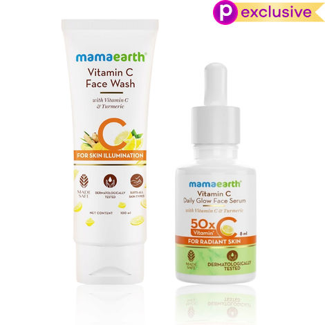 Buy Mamaearth Vitamin C Illumination Combo: Vitamin C Face Wash (100 ml) + Vitamin C Daily Glow Face Serum (8 ml)-Purplle