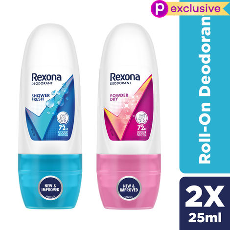 Buy Rexona Women Roll On Shower Fresh 25 ml & Rexona Women Roll On Powder Dry 25 ml-Purplle