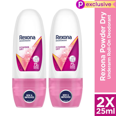 Buy Rexona Women Roll On Powder Dry 25 ml (Pack Of 2)-Purplle