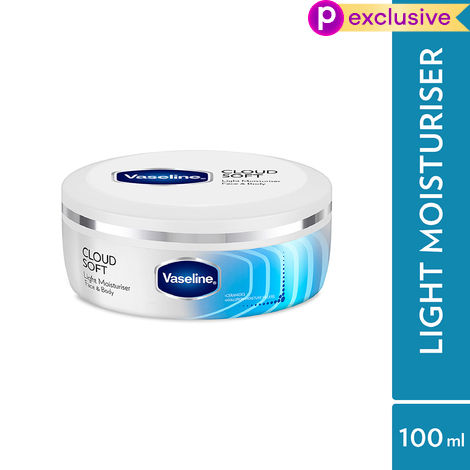 Buy Vaseline Cloud Soft, Light Moisturiser, 100 ml, for Plump, Soft Skin, with Ceramides & Hyaluron Fillers, 10X Hydration Volume, Non-Sticky-Purplle