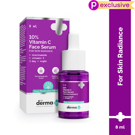 Buy The Derma co. 10% Vitamin C Face Serum with 5% Niacinamide | Powered by Deep Penetration Formul | Fades Dark Spots | Reduces Pigmentation | Boosts Collagen | Brightens Skin | Suitable for All Skin Types | 8 ml-Purplle