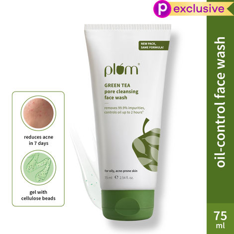 Buy Plum Green Tea For Oily, Acne-Prone Skin | Controls Oil, Fights Pimples | Non-Drying Face Wash (75 ml)-Purplle