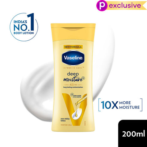 Buy Vaseline Deep Moisture Body Lotion with Ceramide Hyaluron | 10X More Moisture | For Dry Skin | 200ml-Purplle