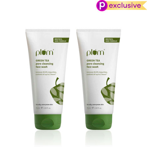 Buy Plum Green Tea Duo Face wash 75 ml, Pack of 2-Purplle