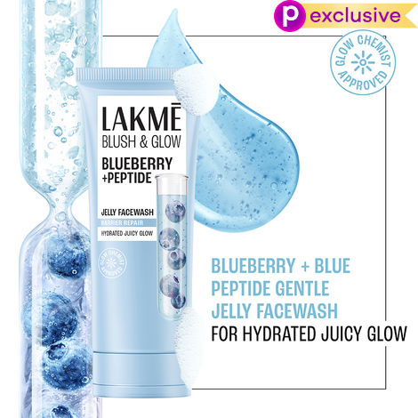 Lakme Blush & Glow Blueberry + Peptide Jelly Face Wash || 100 gm