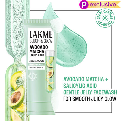 Buy Lakme Blush & Glow Avocado Matcha + Salicylic Acid Gentle Jelly Face Wash for Oily and Combination Skin - 100 gm | Deep Pore Cleansing & Gentle Exfoliation | Non-Drying Daily Cleanser for Men & Women-Purplle