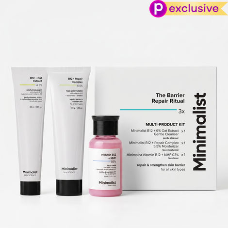 Buy Minimalist Barrier Repair Skin Care Kit (B12 + Oat Extract 6.5% Gentle Cleanser 30 ml + B12 + Repair Complex 5.5% Moisturizer 30 gm + Vitamin B12 + NMF 03% Toner 30 ml) - 90 ml-Purplle