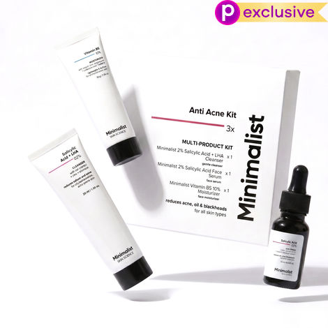 Buy Minimalist Anti Acne Skin Kit (2% Salicylic Acid + LHA Cleanser 30 ml + 2% Salicylic Acid Face Serum 10 ml + Vitamin B5 10% Moisturizer 30 gm) (70 ml)-Purplle