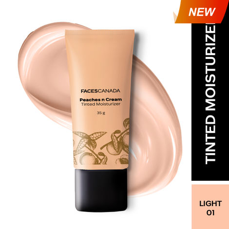 Buy FACES CANADA Peaches N Cream Tinted Moisturizer - Light 01, 35 gm | Soft Peachy, Natural Glow | Lightly Tinted BB Cream | Non Oily Lightweight Gel Formula | Blends Easily | Suitable For All Skin Types-Purplle