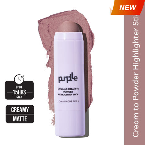 Buy Purplle Lit Goals Cream to Powder Highlighter Stick Champagne Pop 4-Purplle