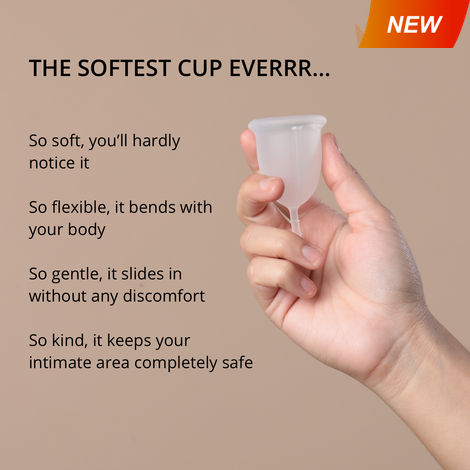 Buy Carmesi Reusable Menstrual Cup for Women - Large - Softest Cup Everrr - Made in Europe - FDA & Gynecologist Approved - Rash-Free - With Free Pouch, White-Purplle