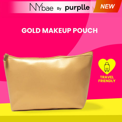 Buy NY Bae Gold Makeup Pouch 1 Pc-Purplle