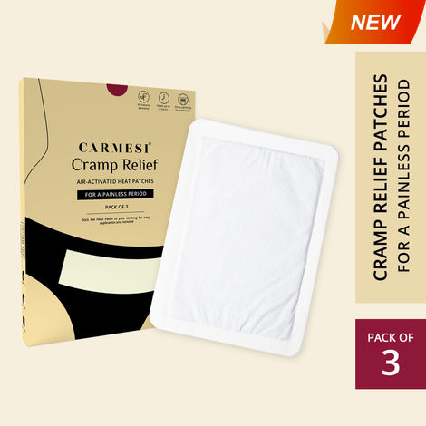 Buy Carmesi Cramp Relief Patches for Period Pain | Instant Relief from Cramps | 8-Hour Action | All-Natural Ingredients | Portable & Discreet | Pack of 3 Patches-Purplle