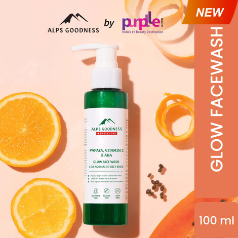 Buy Alps Goodness Vitamin C Glow Face Wash for Normal to Oily Skin with Papaya & AHA (100ml) | Sulphate Free, Soap Free, Silicone Free |-Purplle