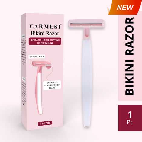 Carmesi Bikini Razor for Women (Pack of 1) | For Irritation-Free Shaving of Bikini Line | Japanese Nano-Precision Blade & Safety Comb | No Cuts | Safe & Hygienic