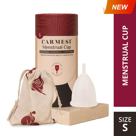 Buy Carmesi Menstrual Cup for Women | Small Size - With Free Pouch | Rash-Free, Itch-Free, Odour-Free | 8-10 hours of Leaks-Free Comfort | 100% Biocompatible Medical-Grade Silicone Cups-Purplle