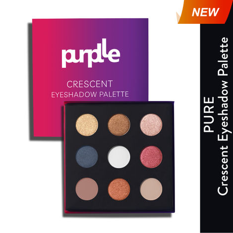 Buy Purplle Crescent Eyeshadow Palette - Pure | Nude | High Pigmentation | Highly Blendable | Matte | Shimmer | Long lasting-Purplle