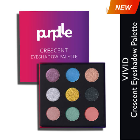 Buy Purplle Crescent Eyeshadow Palette - Vivid | Party | High Pigmentation | Highly Blendable | Matte | Shimmer | Long lasting-Purplle