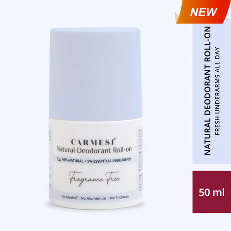 Buy Carmesi Natural Deodorant Roll-on - Fragrance Free - 50 ml-Purplle