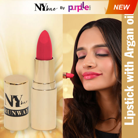 Buy NY Bae Argan Oil Infused Matte Lipstick Runway Range - Play Up 14 (4.5 gm) | Pink | Creamy Matte Finish | Enriched with Argan Oil | Rich Colour Payoff | Full Coverage | Long lasting | Smudgeproof | Weightless | Cruelty Free-Purplle
