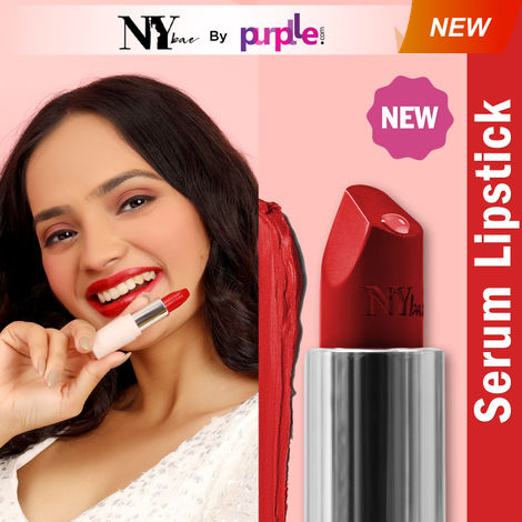 Buy NY Bae Runway Serum Lipstick - Cherry Lake 10 (4.2 gm) | Red | Highly Pi gmented | Vitamin E & Fruit Oils | Lightweight | Non-Drying-Purplle