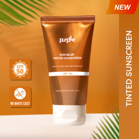 Buy Purplle Sun Blur Tinted Sunscreen - Shea Butter, Lime, and Rosemary SPF50 (50 gm)-Purplle