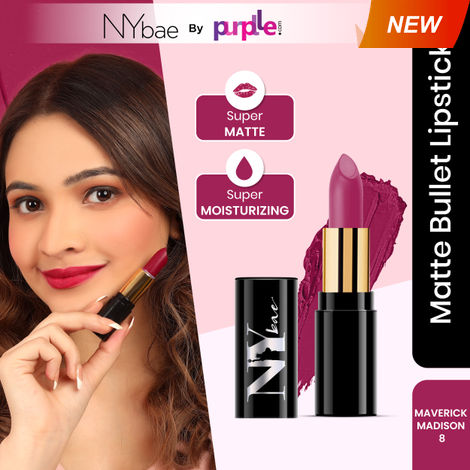 Buy NY Bae Super Matte Lipstick Purple - Maverick Madison 8-Purplle