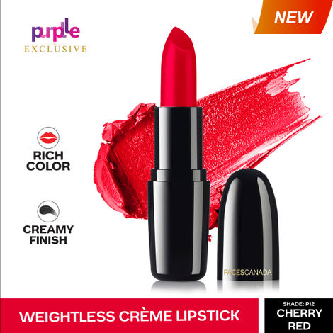 Buy Faces Canada Weightless Creme Finish Lipstick Cherry Red P09 (4 g) - Exclusively on Purplle-Purplle