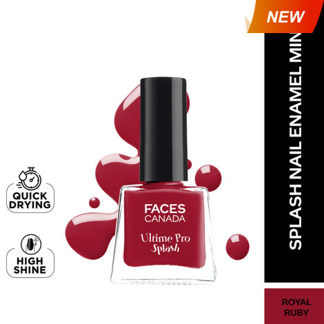 Buy FACES CANADA Ultime Pro Splash Mini Nail Enamel - Royal Ruby 24 (5 ml) | Quick Drying | Glossy Finish | Long Lasting | No Chip Formula | High Shine Nail Polish For Women | No Harmful Chemicals-Purplle
