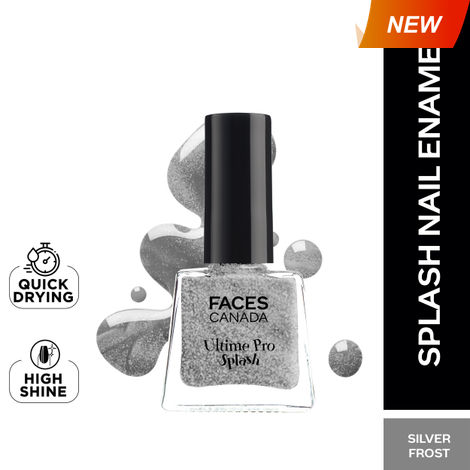 Buy FACES CANADA Ultime Pro Splash Mini Nail Enamel - Silver Frost 61 (5 ml) | Quick Drying | Glossy Finish | Long Lasting | No Chip Formula | High Shine Nail Polish For Women | No Harmful Chemicals-Purplle