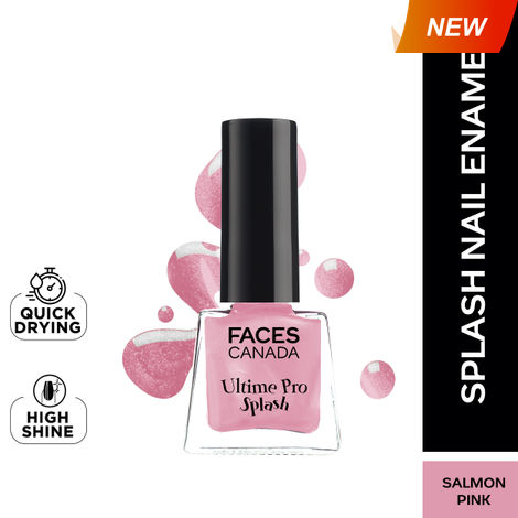 Buy FACES CANADA Ultime Pro Splash Mini Nail Enamel - Salmon Pink 126 (5 ml) | Quick Drying | Glossy Finish | Long Lasting | No Chip Formula | High Shine Nail Polish For Women | No Harmful Chemicals-Purplle