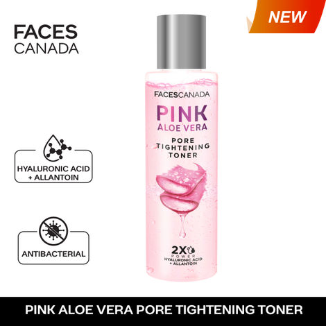 Buy FACES CANADA Pink Aloe Vera Pore Tightening Toner, 100 ml | Allantoin & Hyaluronic Acid | Hydrating & Deep Cleansing | Skin Soothing, Reduces Puffiness | No Alcohol & Parabens | Vegan-Purplle