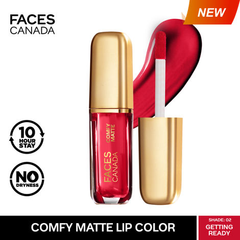 Buy FACES CANADA Comfy Matte Liquid Lipstick - Getting Ready 02, 1.2 ml | Comfortable 10HR Longstay | Intense Matte Color | Almond Oil & Vitamin E Infused | Super Smooth | No Dryness | No Alcohol-Purplle