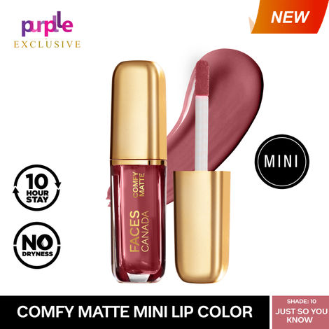 Buy Faces Canada Comfy Matte Mini Lip Color | Comfortable 10 Hours Longstay | Matte Finish | With Natural Oils | Just So You Know 10 (1.2 ml) - Exclusively Only On Purplle-Purplle