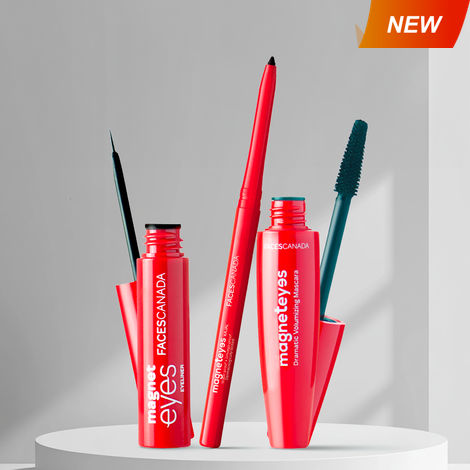 Buy FACES CANADA Magneteyes Range Trio Pack - Black, 13.35 gm | Kajal + Eyeliner + Mascara | Lightweight | Long Lasting | Smooth Texture | Precise Application | Intense Color Payoff | Paraben Free-Purplle