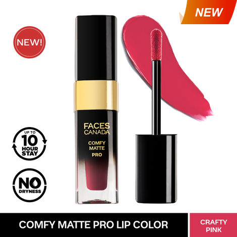 Buy FACES CANADA Comfy Matte Pro Liquid Lipstick - Crafty Pink 05, 5.5 ml | 10HR Longstay | Intense Color | Macadamia Oil & Olive Butter Infused | Lightweight Super Smooth | No Dryness | No Alcohol-Purplle
