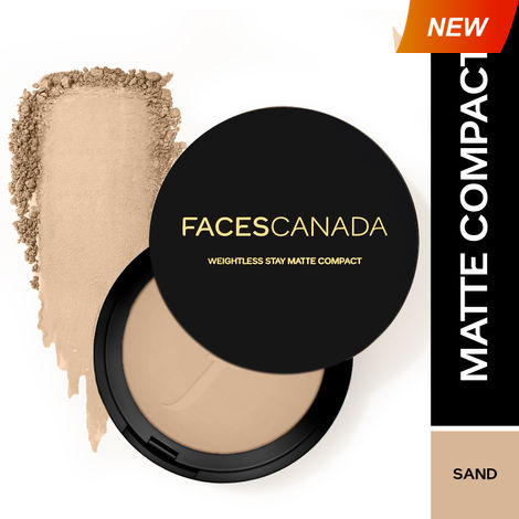 Buy FACES CANADA Weightless Stay Matte Finish Compact Powder - Sand 04, 9 gm | SPF 20 | Non Oily Matte Look | Evens Out Complexion | Prevents Acne | Blends Effortlessly | Pressed Powder For All Skin Types-Purplle