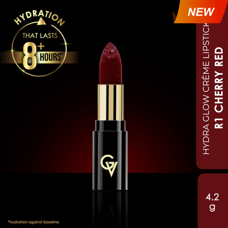 Buy Good Vibes HydraGlow Crème Lipstick | Avocado Oil & Vitamin E | Cherry Red (R1) - 4.2g-Purplle