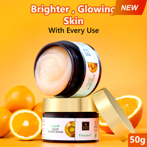 Buy Good Vibes Glow Light Moisturiser - Vitamin C | Light weight, Oil free (50 gm)-Purplle