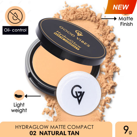 Buy Good Vibes HydraGlow Matte Compact- Natural Tan 02 (9 gm)-Purplle