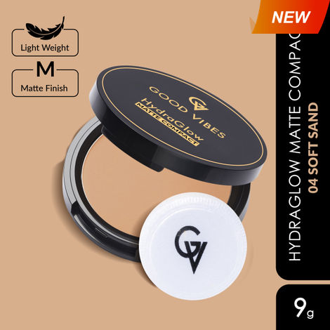 Buy Good Vibes HydraGlow Matte Compact- Soft Sand 04 (9 gm)-Purplle
