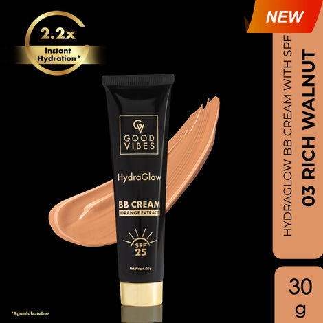 Buy Good Vibes HydraGlow BB Cream | SPF 25 with Orange Extract - Rich Walnut - 03 (30g)-Purplle