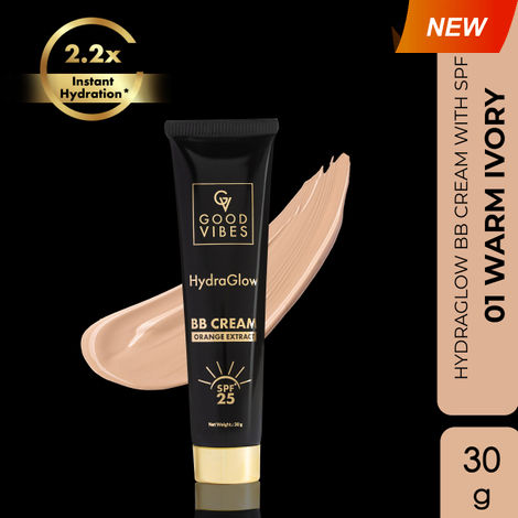 Buy Good Vibes HydraGlow BB Cream | SPF 25 with Orange Extract - Warm Ivory - 01 (30g)-Purplle