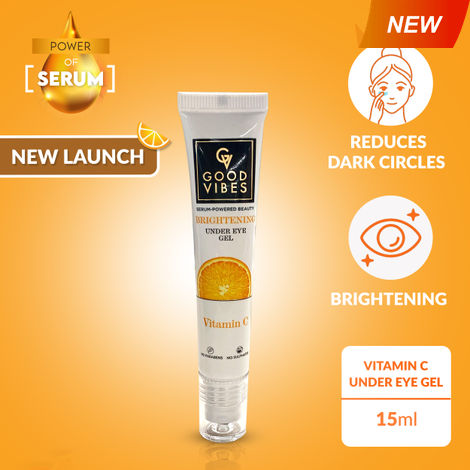 Buy Good Vibes Vitamin C Brightening Under Eye Gel with Power of Serum | No Parabens, No Animal Testing, Vegan, No Mineral Oil, No Sulphates (15 ml)-Purplle