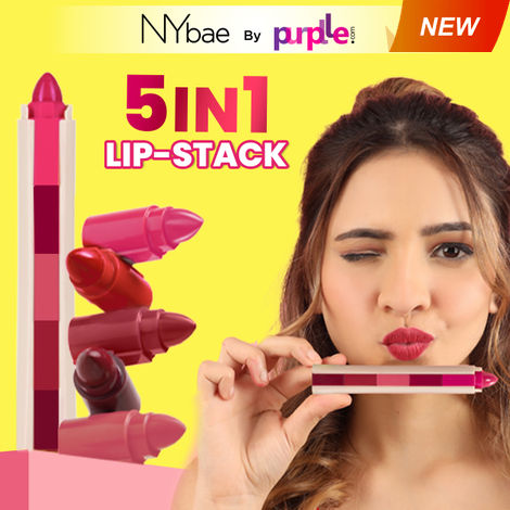 Buy NY Bae 5 in 1 Lipstick | Lip Crayon | Pink and Red Shades | Moisturising | Lip and Cheek Tint | Eyeshadow | Lipstick | Bronzer | Travel Kit | Multi-stick | Happy Hues 01 (6.5g)-Purplle